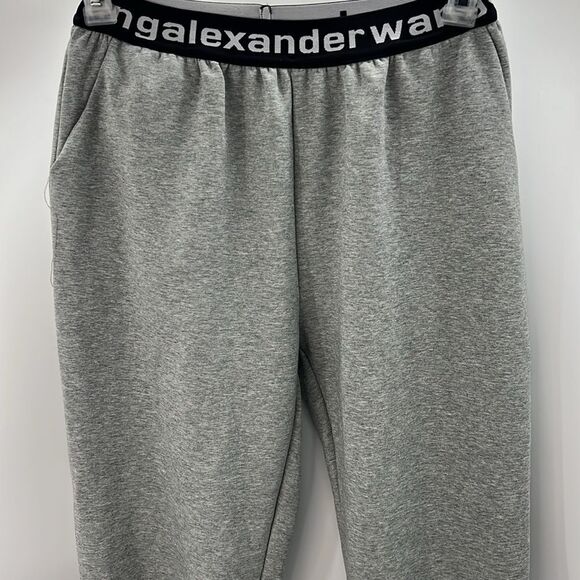 Alexander Wang heather gray logoed sweat pants joggers - Picture 1 of 6